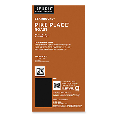Starbucks Pike Place Coffee K-Cups Pack, 24/Box (SBK011111156)