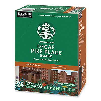 Starbucks Pike Place Decaf Coffee K-Cups, 96/Carton (SBK011111161CT)