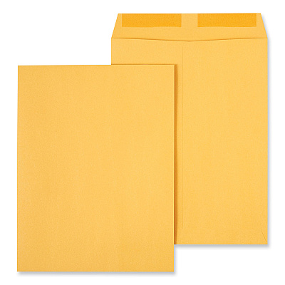 Universal Catalog Envelope, 28 lb Bond Weight Kraft, #12 1/2, Square Flap, Gummed Closure, 9.5 x 12.5, Brown Kraft, 250/Box (UNV42165)