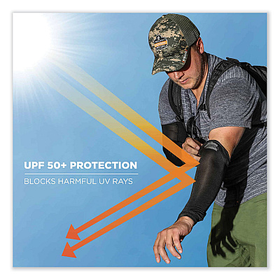 ergodyne Chill-Its 6690 Performance Knit Cooling Arm Sleeve, Polyester/Spandex, X-Large, Blue, 2 Sleeves (EGO12185)
