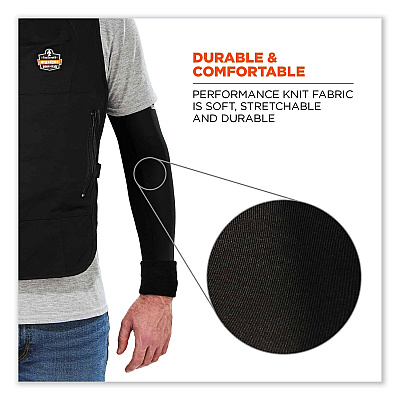 ergodyne Chill-Its 6690 Performance Knit Cooling Arm Sleeve, Polyester/Spandex, X-Large, Lime, 2 Sleeves (EGO12285)