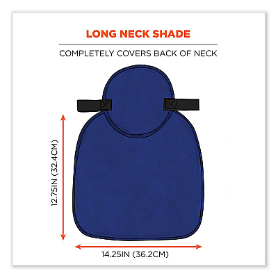 ergodyne Chill-Its 6717 Cooling Hard Hat Pad and Neck Shade - Polymers, 12.5 x 9.75, Blue (EGO12336)