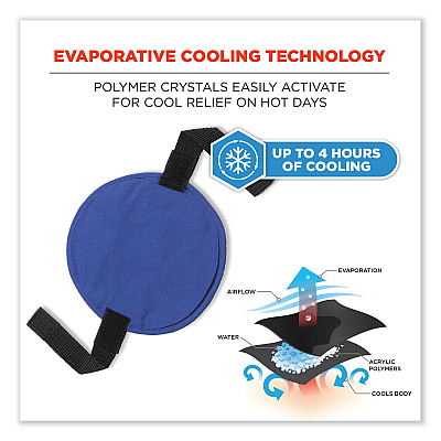 ergodyne Chill-Its 6715 Hard Hat Cooling Pad - Polymers, 7 x 6.5, Blue (EGO12337)