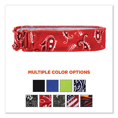 ergodyne Chill-Its 6605 High-Performance Cotton Terry Cloth Sweatband, One Size Fits Most, Red Western (EGO12423)