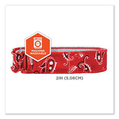 ergodyne Chill-Its 6605 High-Performance Cotton Terry Cloth Sweatband, One Size Fits Most, Red Western (EGO12423)