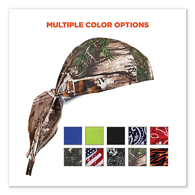 ergodyne Chill-Its 6615 High-Performance Bandana Doo Rag with Terry Cloth Sweatband, One Size Fits Most, RealTree Xtra (EGO12475)