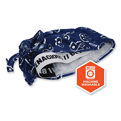 ergodyne Chill-Its 6615 High-Performance Bandana Doo Rag  with Terry Cloth Sweatband, One Size Fits Most, Navy Western (EGO12480)