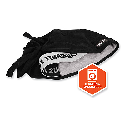 ergodyne Chill-Its 6615 High-Performance Bandana Doo Rag with Terry Cloth Sweatband, One Size Fits Most, Black (EGO12487)