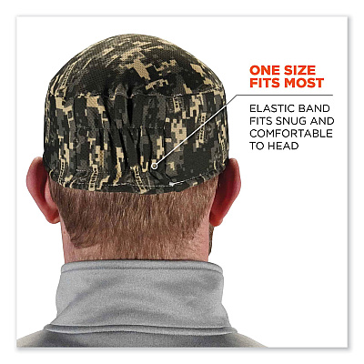 ergodyne Chill-Its 6630 High-Performance Terry Cloth Skull Cap, Polyester, One Size Fits Most, Camo (EGO12507)
