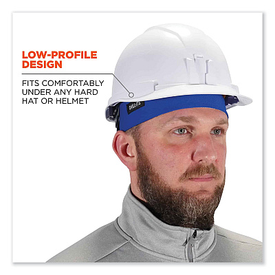 ergodyne Chill-Its 6630 High-Performance Terry Cloth Skull Cap, Polyester, One Size Fits Most, Blue (EGO12510)