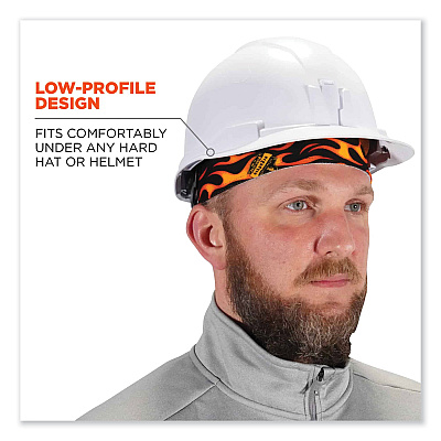 ergodyne Chill-Its 6630 High-Performance Terry Cloth Skull Cap, Polyester, One Size Fits Most, Flames (EGO12514)