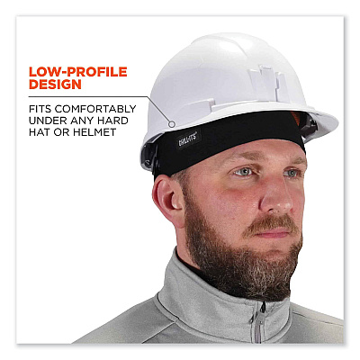 ergodyne Chill-Its 6630 High-Performance Terry Cloth Skull Cap, Polyester, One Size Fits Most, Black (EGO12516)