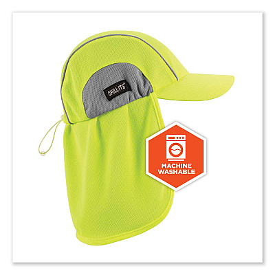 ergodyne Chill-Its 6650 High-Performance Hat Plus Neck Shade, Polyester, One Size Fits Most, Lime (EGO12520)
