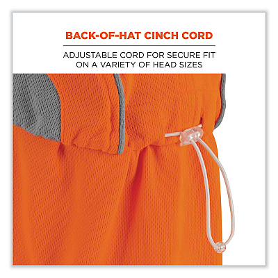 ergodyne Chill-Its 6650 High-Performance Hat Plus Neck Shade, Polyester, One Size Fits Most, Orange (EGO12521)