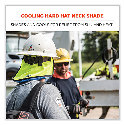 ergodyne Chill-Its 6670CT Cooling Hard Hat Neck Shade - PVA, 14.75 x 10.5, Lime (EGO12523)
