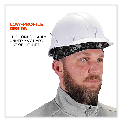 ergodyne Chill-Its 6630 High-Performance Terry Cloth Skull Cap, Polyester, One Size Fits Most, Skulls (EGO12529)