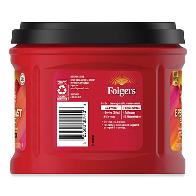 Folgers Coffee, Breakfast Blend, 22.6 oz Canister (FOLSMU20529)