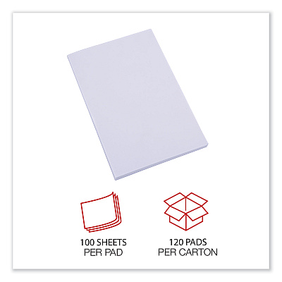 Universal Scratch Pad Value Pack, Unruled, 4 x 6, White, 100 Sheets, 120/Carton (UNV35624)