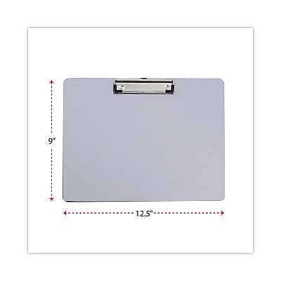 Universal Plastic Brushed Aluminum Clipboard, Landscape Orientation, 0.5" Clip Capacity, Holds 11 x 8.5 Sheets, Silver (UNV40302)
