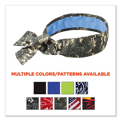 ergodyne Chill-Its 6700CT Cooling Bandana PVA Tie Headband, One Size Fits Most, Camo (EGO12562)