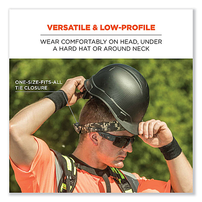 ergodyne Chill-Its 6700CT Cooling Bandana PVA Tie Headband, One Size Fits Most, Navy Western (EGO12564)