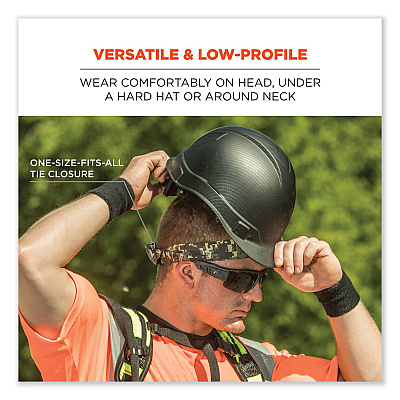 ergodyne Chill-Its 6700CT Cooling Bandana PVA Tie Headband, One Size Fits Most, Skulls (EGO12569)