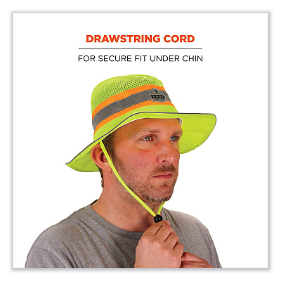 ergodyne Chill-Its 8935CT Hi-Vis PVA Ranger Sun Hat, Large/X-Large, Lime (EGO12591)