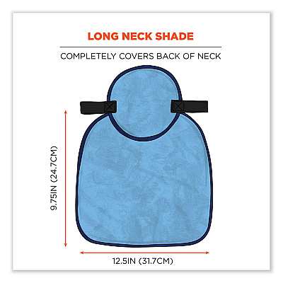 ergodyne Chill-Its 6717CT Cooling Hard Hat Pad and Neck Shade - PVA, 12.5 x 9.75, Blue (EGO12596)