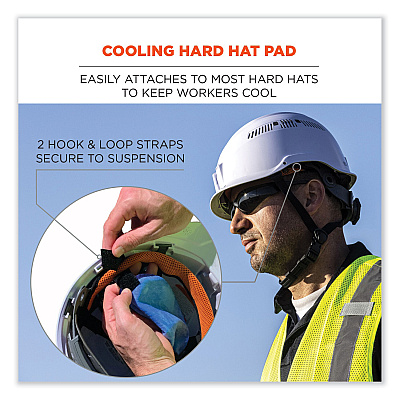 ergodyne Chill-Its 6715CT Hard Hat Cooling Pad - PVA, 7 x 6.5, Blue (EGO12597)