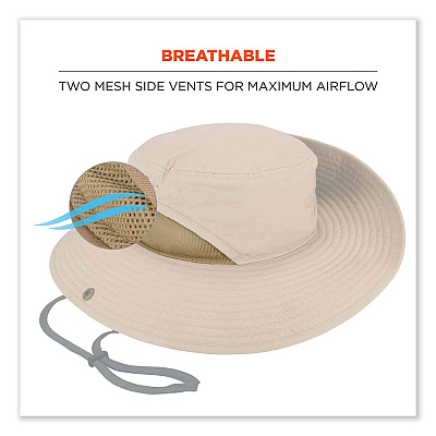 ergodyne Chill-Its 8936 Lightweight Mesh Paneling Ranger Hat, Large/X-Large, Khaki (EGO12599)