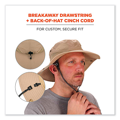 ergodyne Chill-Its 8936 Lightweight Mesh Paneling Ranger Hat, Large/X-Large, Khaki (EGO12599)