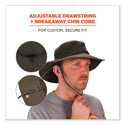 ergodyne Chill-Its 8936 Lightweight Mesh Paneling Ranger Hat, Small/Medium, Olive (EGO12602)