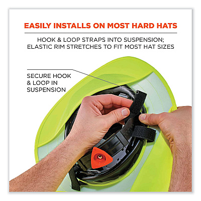 ergodyne Chill-Its 6660 Hard Hat Brim + Neck Shade, 19.5 x 9.75, Lime (EGO12640)