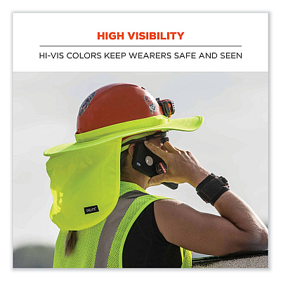 ergodyne Chill-Its 6660 Hard Hat Brim + Neck Shade, 19.5 x 9.75, Lime (EGO12640)