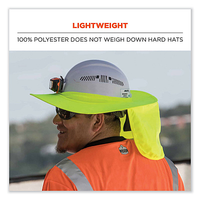 ergodyne Chill-Its 6660 Hard Hat Brim + Neck Shade, 19.5 x 9.75, Lime (EGO12640)