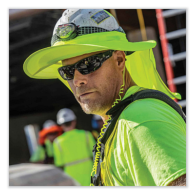 ergodyne Chill-Its 6660 Hard Hat Brim + Neck Shade, 19.5 x 9.75, Lime (EGO12640)
