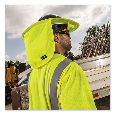 ergodyne Chill-Its 6660 Hard Hat Brim + Neck Shade, 19.5 x 9.75, Lime (EGO12640)