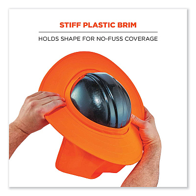 ergodyne Chill-Its 6660 Hard Hat Brim + Neck Shade, 19.5 x 9.75, Orange (EGO12641)