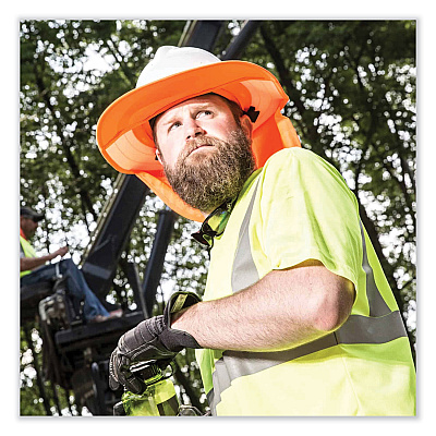 ergodyne Chill-Its 6660 Hard Hat Brim + Neck Shade, 19.5 x 9.75, Orange (EGO12641)