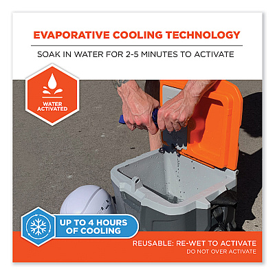 ergodyne Chill-Its 6717FR FR Cooling Hard Hat Pad and Neck Shade, 12.5 x 9.75, Blue (EGO12657)