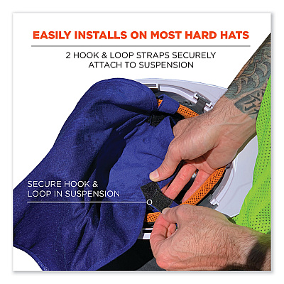 ergodyne Chill-Its 6717FR FR Cooling Hard Hat Pad and Neck Shade, 12.5 x 9.75, Blue (EGO12657)