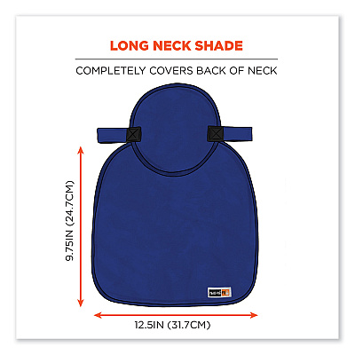 ergodyne Chill-Its 6717FR FR Cooling Hard Hat Pad and Neck Shade, 12.5 x 9.75, Blue (EGO12657)