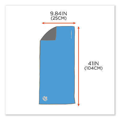 ergodyne Chill-Its 6602MF Evaporative Microfiber Cooling Towel, 40.9 x 9.8, One Size Fits Most, Microfiber, Blue (EGO12660)