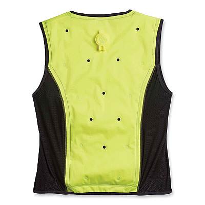 ergodyne Chill-Its 6685 Premium Dry Evaporative Cooling Vest with Zipper, Nylon, Large, Lime (EGO12674)