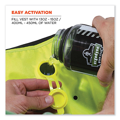 ergodyne Chill-Its 6685 Premium Dry Evaporative Cooling Vest with Zipper, Nylon, 2X-Large, Lime (EGO12676)