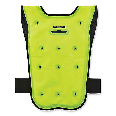 ergodyne Chill-Its 6687 Economy Dry Evaporative Cooling Elastic Waist Vest, Nylon, Small/Medium, Lime (EGO12683)