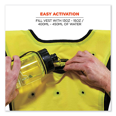 ergodyne Chill-Its 6687 Economy Dry Evaporative Cooling Elastic Waist Vest, Nylon, Large/X-Large, Lime (EGO12685)