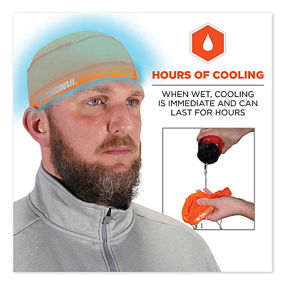 ergodyne Chill-Its 6632 Performance Knit Cooling Skull Cap, Polyester/Spandex, One Size Fits Most, Orange (EGO12688)