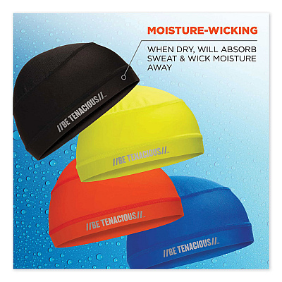 ergodyne Chill-Its 6632 Performance Knit Cooling Skull Cap, Polyester/Spandex, One Size Fits Most, Blue (EGO12689)