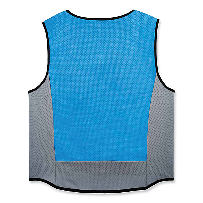 ergodyne Chill-Its 6667 Wet Evaporative PVA Cooling Vest with Zipper, PVA, X-Large, Blue (EGO12695)